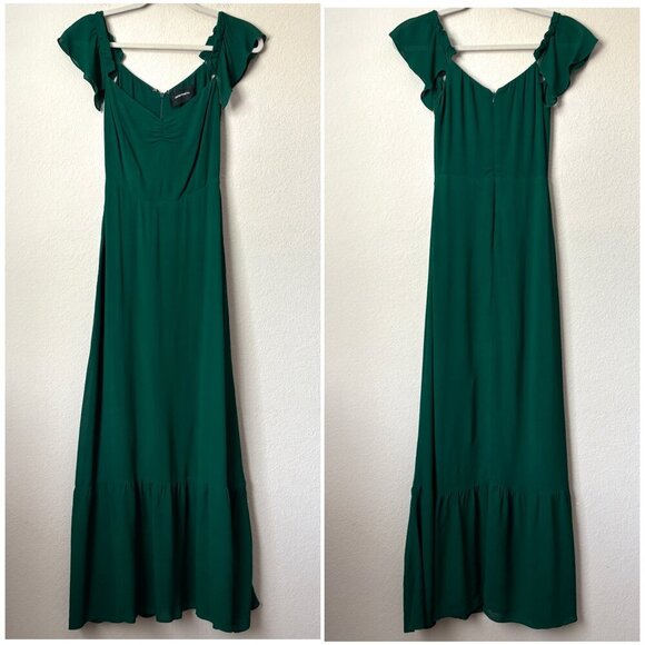 Reformation Butterfly Midi Formal Dress in Emerald - Picture 2 of 10